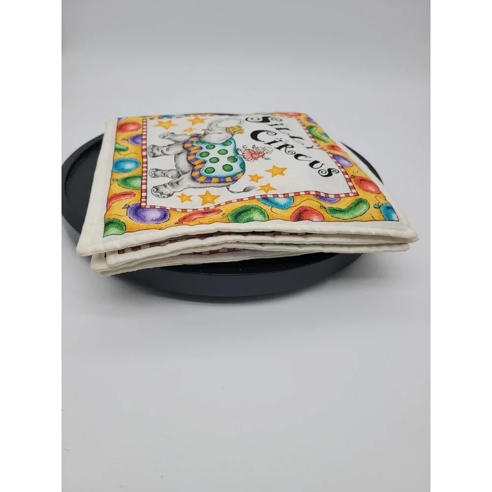Silly Circus Cloth Handmade Fabric Book